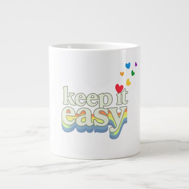 Håll Det Enkelt Retro Pride Typografi Design Jumbo Mugg (Framsidan)
