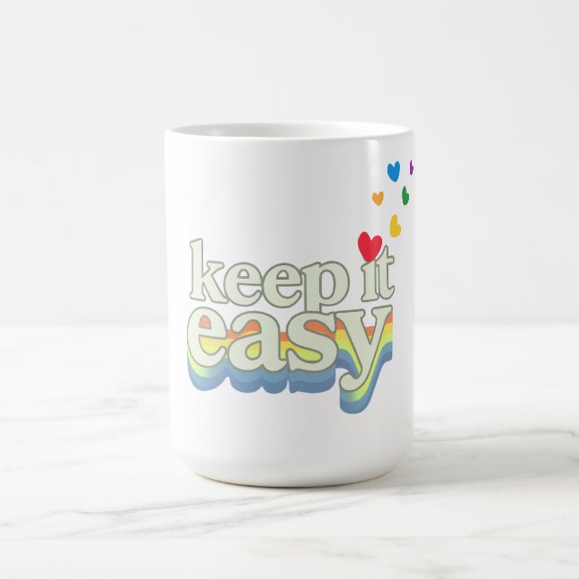 Håll Det Enkelt Retro Pride Typografi Design Kaffemugg (Center)