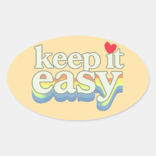 Håll Det Enkelt Retro Pride Typografi Design Ovalt Klistermärke