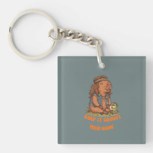 Håll Det Groovy Capybara Söt Retro Anpassad