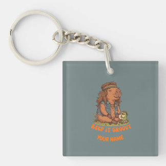 Håll Det Groovy Capybara Söt Retro Anpassad