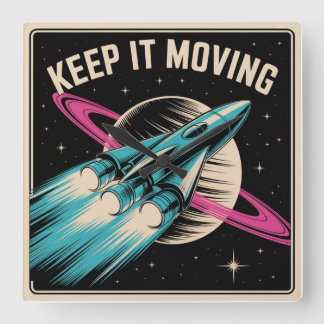 Håll Det I Rörelse Fyrkantig Klocka