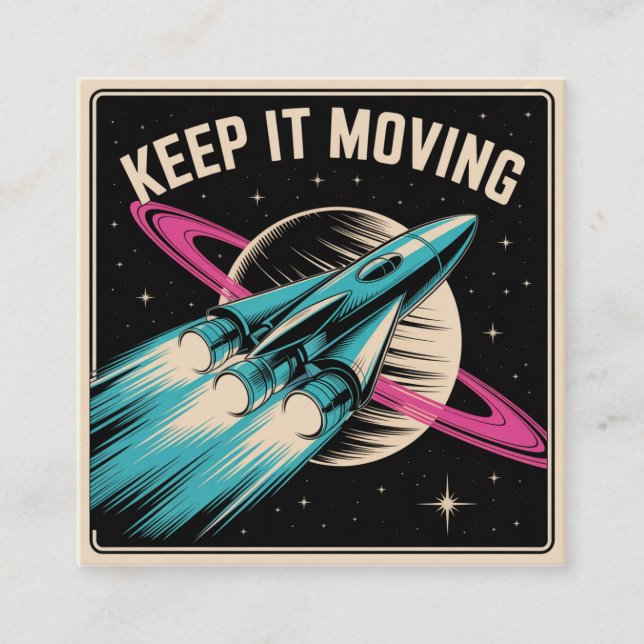 Håll det igång fyrkantigt visitkort (Framsida)