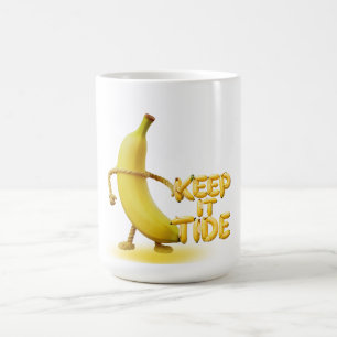 Håll Det Tide – Rolig Banantypografi Minimalistisk Kaffemugg