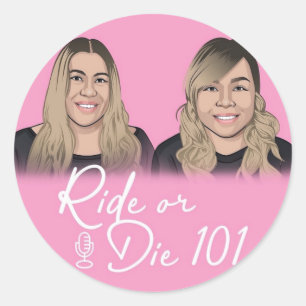 Håll det till Em! (Ride eller Die 101 Logotyp Stic Runt Klistermärke