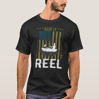 Håll det verkliga fiskkroken Usa Flagga Kamouflage T Shirt
