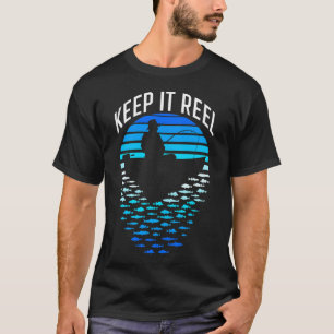 Håll Det Verkligt Fiske Retro Solnedgång Rolig Fis T Shirt