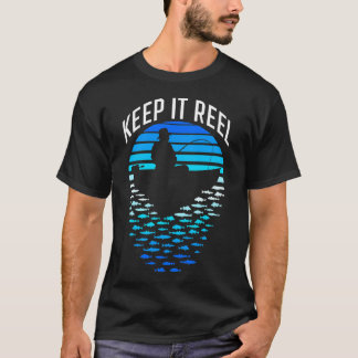 Håll Det Verkligt Fiske Retro Solnedgång Rolig Fis T Shirt