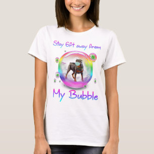 Håll dig 6 ft borta från min bubbelrottweiler-Hu T Shirt