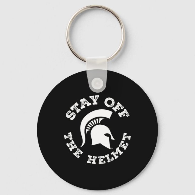 Håll dig borta från hjälmen - Michigan State Spart Nyckelring (Framsida)