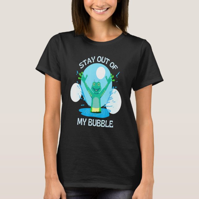 Håll dig borta från min bubbelgroda i Vatten Bassä T Shirt (Framsida)