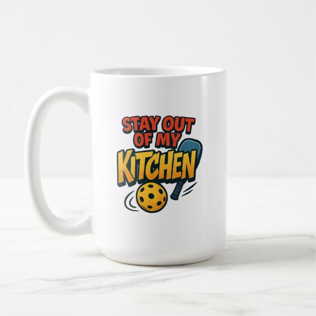 Håll dig borta från mitt kök Premium Kaffemugg (Vänster)