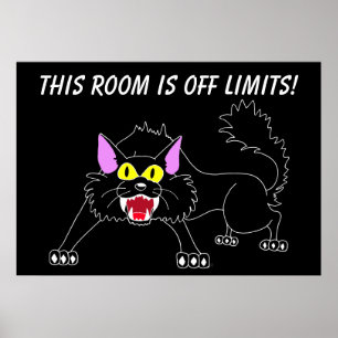 Håll dig borta från mitt rum och Poster svart katt
