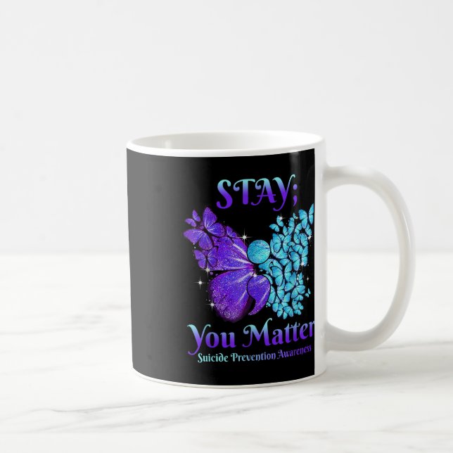 Håll dig borta från Semiolon Suicide Awareness Kaffemugg (Höger)