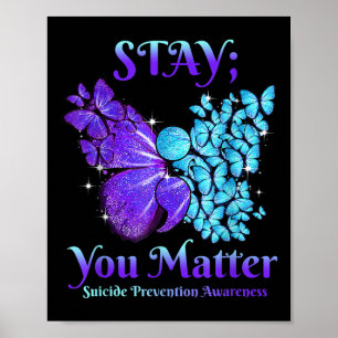 Håll dig borta från Semiolon Suicide Awareness Poster