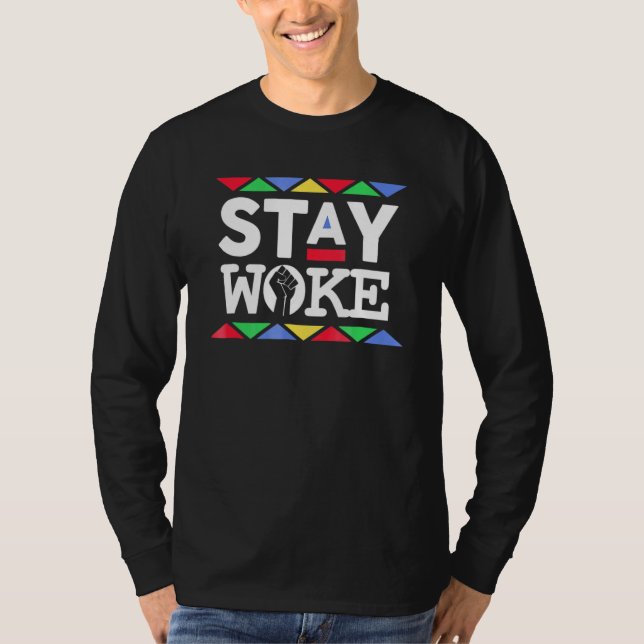Håll dig borta från svartvit ojämn ström t shirt (Framsida)