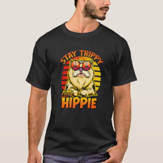 Håll dig borta från Trippy Little Hippie Retro Vin T Shirt