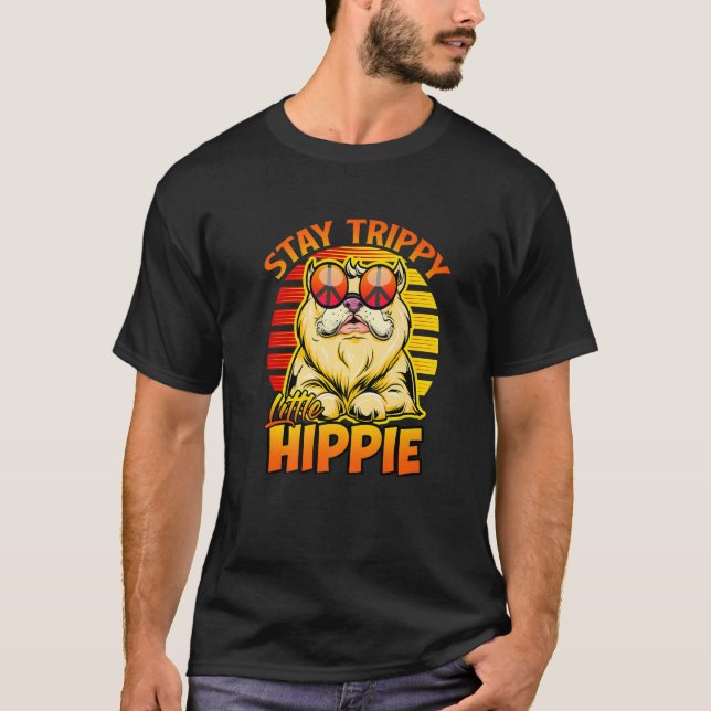 Håll dig borta från Trippy Little Hippie Retro Vin T Shirt (Framsida)