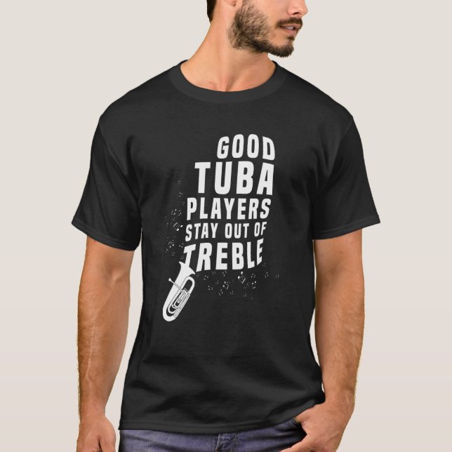 Håll dig borta från Tuba Instrument Brass Player H T Shirt (Framsida)