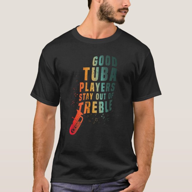 Håll dig borta från Tuba Instrument Brass Player H T Shirt (Framsida)