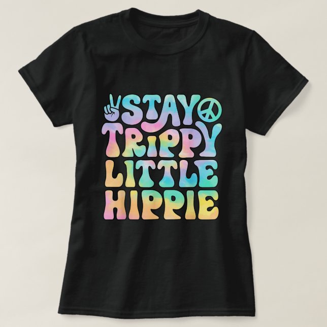 Håll dig borta Trippy Little Hippie Fredstecken Ti T Shirt (Design framsida)