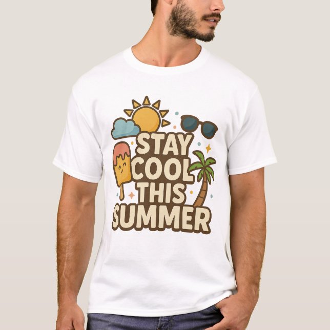 Håll dig cool denna sommar - Söt sommar-isglass t- T Shirt (Framsida)