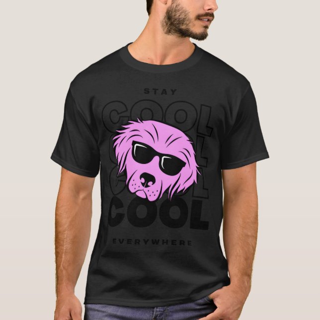 håll dig cool hund tjej t shirt (Framsida)