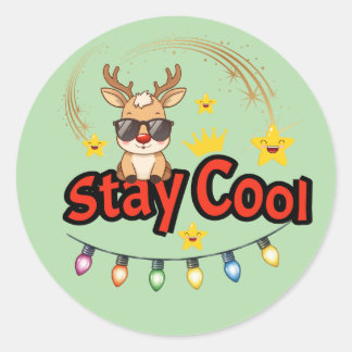 Håll dig cool julren sticker runt klistermärke