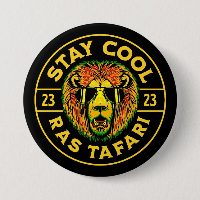 Håll dig cool Ras Tafari-knapp Knapp (Framsida)