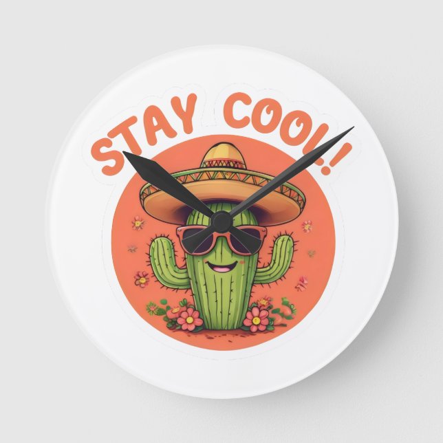 Håll dig cool. rund klocka (Framsida)