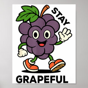 Håll dig druvlig - Retro stil - Roligt fruktpun, I Poster