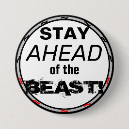 Håll dig framför Beasten Red Black Geometric Knapp
