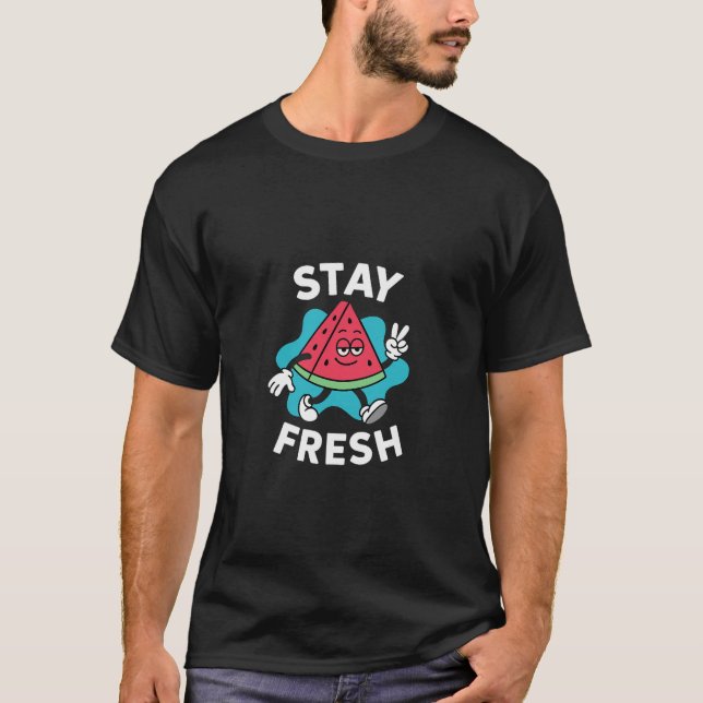 Håll dig fräsch Vattenmelon Tecknad T Shirt (Framsida)