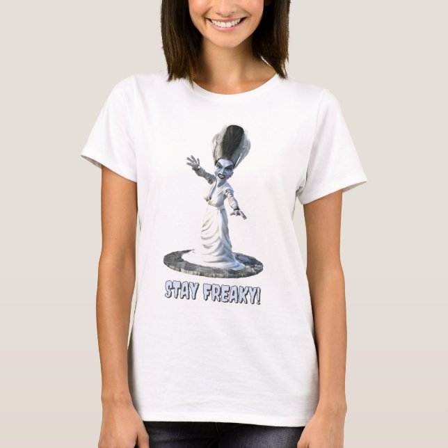Håll dig freaky! Bruden Frankenstein T Shirt (Framsida)