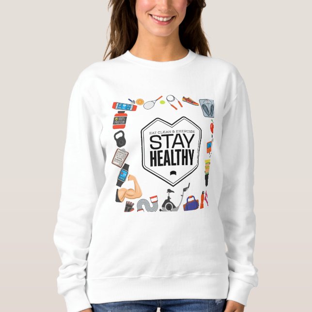 Håll dig frisk motiverande design t shirt (Framsida)