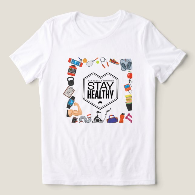 Håll dig frisk motiverande design t shirt (Design Framsida)