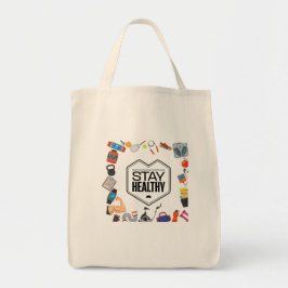 Håll dig frisk motiverande design tygkasse