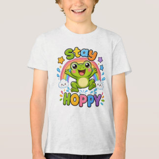 Håll dig glad | Söt lycklig groda tecknad design T Shirt