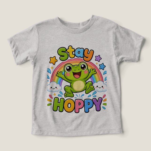 Håll dig glad | Söt lycklig grodteckning T Shirt (Design Framsida)
