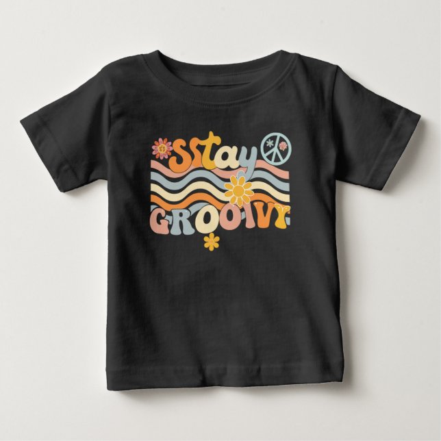 Håll dig Groovy 70-tals Aestetisk Hippie Tröja (Framsida)