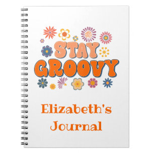 Håll dig groovy Blomsterkraft Retro Journal Anteck Anteckningsbok