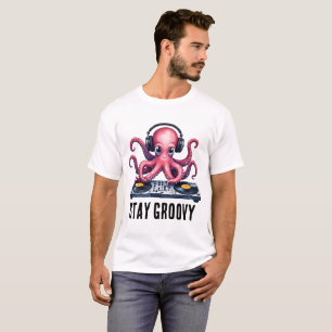Håll dig groovy DJ Octopus , Söt musikälskare T Shirt