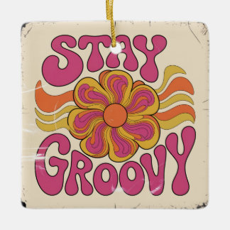 Håll dig groovy julgransprydnad keramik