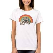 Håll dig Groovy Retro Rainbow Citat Design