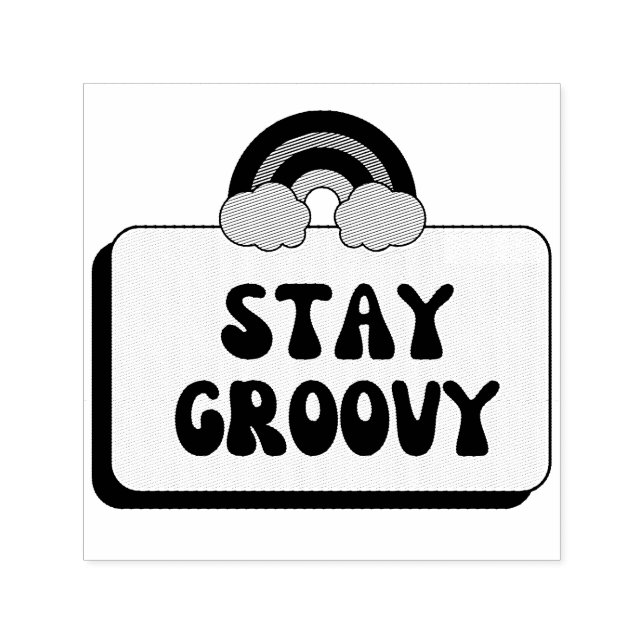 Håll dig groovy självfärgande stämpel (Design)