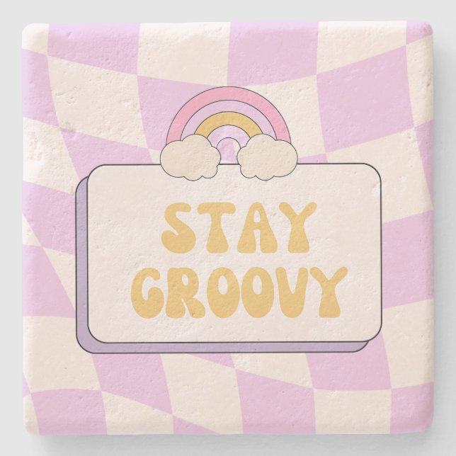 Håll dig groovy stenunderlägg (Framsidan)