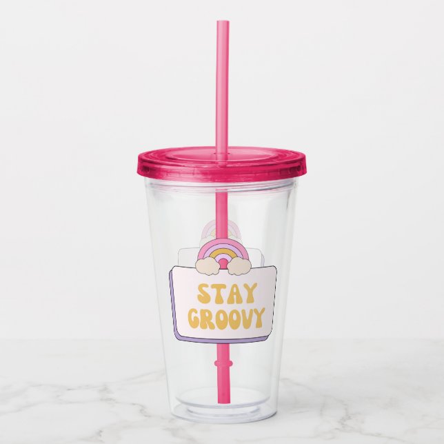 Håll dig groovy take away mugg (Framsida)