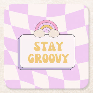 Håll dig groovy underlägg papper kvadrat