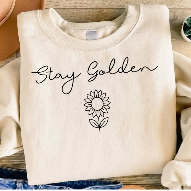 Håll dig gyllene solfjäderlinje Art T-shirt (Skapare uppladdad)