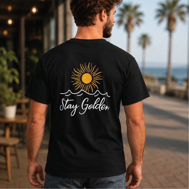Håll dig gyllene" Svart T-shirt – Trendig & Uppmun (Skapare uppladdad)